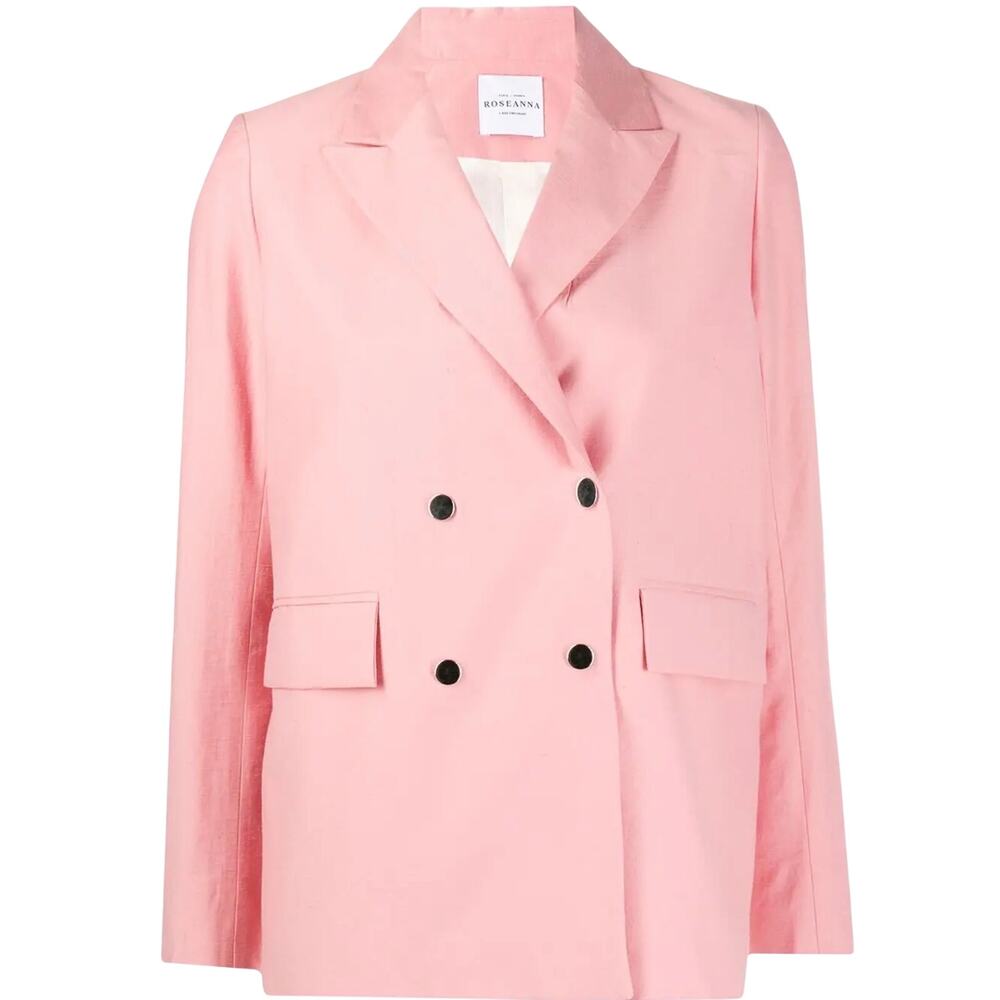 Roseanna Paris Hantempo Blazer 38 Pink Cotton Double Breasted Made in France
